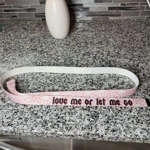 By Samii Ryan Pink and White Leopard Print Belt